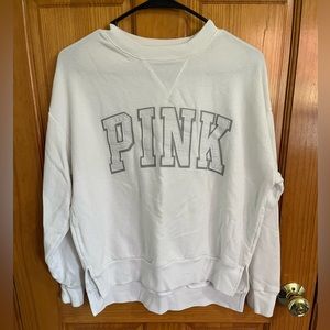 PINK brand white crew neck sweatshirt